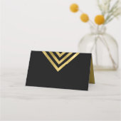 Elegante Chic Black en Faux Gold geometrische (Achterkant)