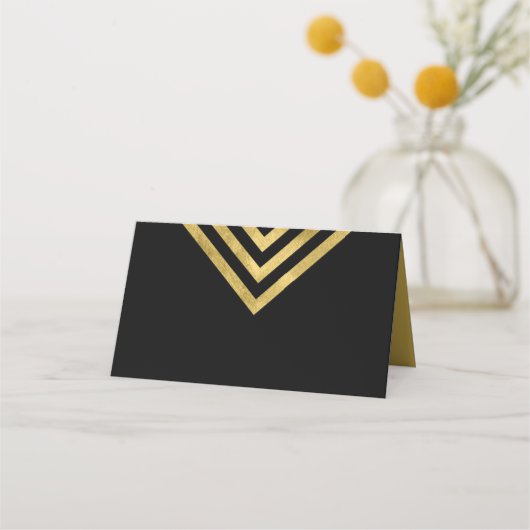 Elegante Chic Black en Faux Gold geometrische (Voorkant)