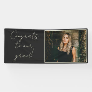 Elegante Chic Black Foto Gefeliciteerd met ons Afs Spandoek