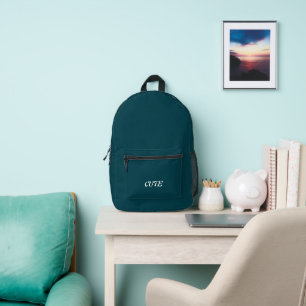 Elegante Chic Blauw Turquoise Bedrukte Rugzak