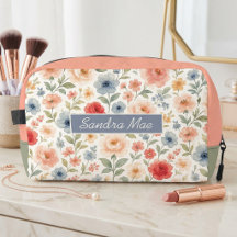 Elegante Chic Bloem Kunst Patroon Cosmetica Zakje