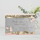 Elegante Chic Bloem RSVP Kaart (Staand voorkant)