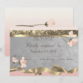 Elegante Chic Bloem RSVP Kaart (Voorkant / Achterkant)