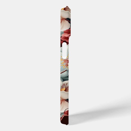 Elegante Chic Bloemen met Douanenaam/Monogram Case-Mate iPhone Case (Achterkant / Rechts)