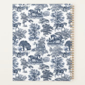 Elegante  Chic Blue Horse Toile Wedding Planner (Achterkant)