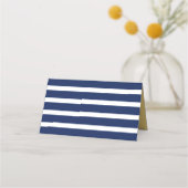 Elegante Chic Blue Stripes met Waterverf Flowers (Achterkant)