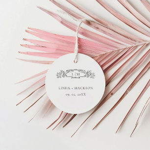 Elegante & Chic botanische kam monogram bruiloft Bedankjes Labels