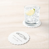 Elegante & Chic botanische kam monogram bruiloft Kartonnen Onderzetters (Insitu)