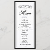 Elegante & Chic botanische kam monogram bruiloft Menu (Voorkant)