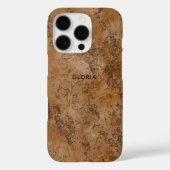 Elegante Chic Brown Grunge Textuur Custom Name Case-Mate iPhone Case (Achterkant)