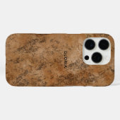 Elegante Chic Brown Grunge Textuur Custom Name Case-Mate iPhone Case (Achterkant (horizontaal))