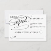 Elegante Chic Calligrafie Script RSVP-reactiekaart RSVP Kaartje (Voorkant)