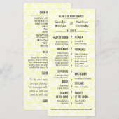 Elegante Chic Damask Wedding Program Rack Kaart (Voorkant / Achterkant)