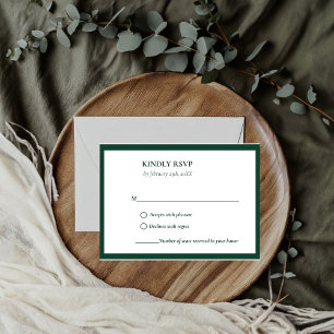 Elegante & Chic Emerald Green Green bruiloft RSVP Kaartje