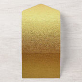 Elegante chic fancy klasse goud glitters all in one uitnodiging (Buitenkant)