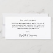 Elegante Chic gepersonaliseerde 3 foto bruiloft Bedankkaart (Achterkant)