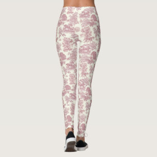 Elegante Chic Girly Roze Paarden Toile Leggings