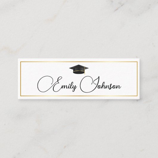 Elegante Chic Gold-Afstuderen en -netwerken Contactkaartje (Voorkant)