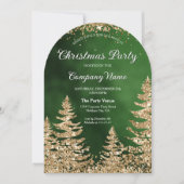 Elegante Chic Gold Glitter Pine Corporate Party Kaart (Voorkant)