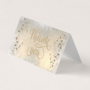 Elegante chic gouden bladeren bedankkaart visitekaartjes