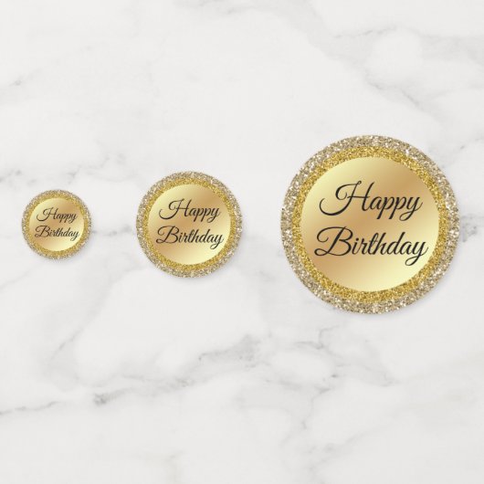 elegante chic happy jarig, gouden luxe achtergrond confetti (Achterkanten)
