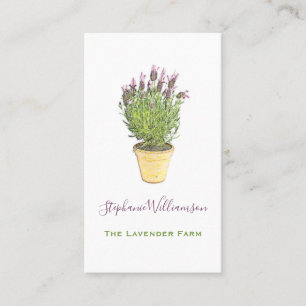 Elegante Chic Lavendel Bloemenboerderij Visitekaartje