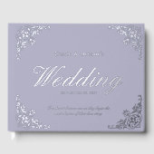 Elegante Chic Lavendel Paarse bruiloft Gastenboek (Voorkant)