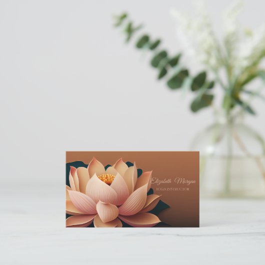 Elegante Chic Lotus Yoga Instructeur Visitekaartje (Staand voorkant)