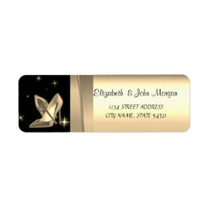 Elegante Chic Luxe, Nepgoud, Zwart, Hoge Hakken Etiket