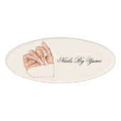 Elegante Chic Manicurist Nail Salon Professional Naambadge (Voorkant)