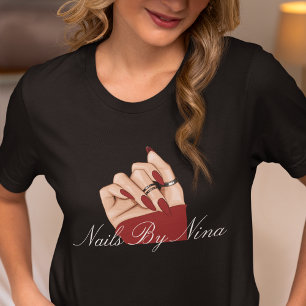 Elegante Chic Nail Beauty Salon Manicurist Uniform T-shirt