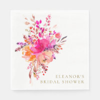 Elegante Chic Roze Bloemige Bruiloft Uitnodiging C