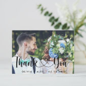 Elegante Chic Script Liefde Hart Dankkaart Kaart (Staand voorkant)