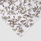 Elegante  Chic Sepia Beige Bloemen Tissuepapier (Detail)