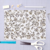 Elegante  Chic Sepia Beige Bloemen Tissuepapier (Craft)