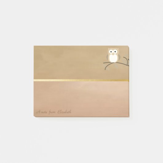 Elegante Chic Stijlvolle Uil-Personalized Post-it® Notes (Voorkant)