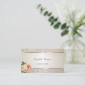 Elegante Chic, Stippen, Gestreepte, Roos Afspraakk Aanbevelingskaartje (Staand voorkant)
