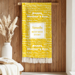 Elegante Chic Typografie Moederdag Cadeau voor Moe Sherpa Deken