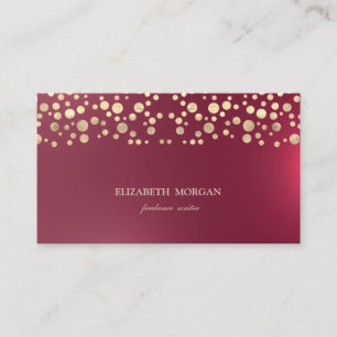 Elegante Chic Verfijnd, Gouden Confetti Rood Visitekaartje