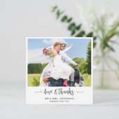 Elegante Chic Wedding Gepersonaliseerd 4 Fotocolla Bedankkaart (Staand voorkant)