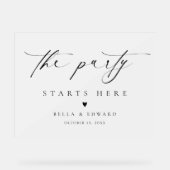 Elegante Chic Wedding Welkom Acryl Teken Acryl Bord (Voorkant)