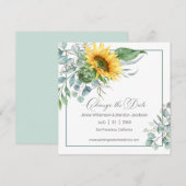 Elegante Chic Zonnebloem Eucalyptus Verander de Da Save The Date (Voorkant / Achterkant)