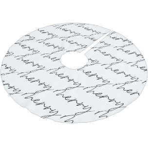 Elegante Chic Zwarte Witte Vrolijke Script Lettert Kerstboom Rok