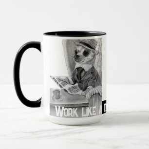 Elegante chihuahua lezen krant mok