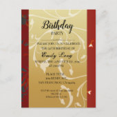 Elegante Chinese chrysanthemum verjaardagsuitnodig Briefkaart (Voorkant)