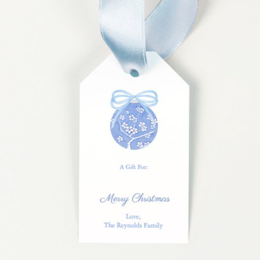 Elegante Chinoiserie Bauble gepersonaliseerde kers Cadeaulabel