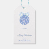Elegante Chinoiserie Bauble gepersonaliseerde kers Cadeaulabel (Voorkant)
