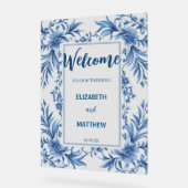 Elégante Chinoiserie bleu et blanc Mariage antique (Angle)