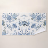 Elégante Chinoiserie Bleu Toile (Serviette de bain)