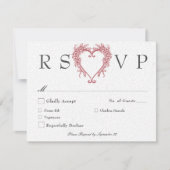  Elegante Chinoiserie Bloemen Hart Huwelijk RSVP Kaartje (Voorkant)